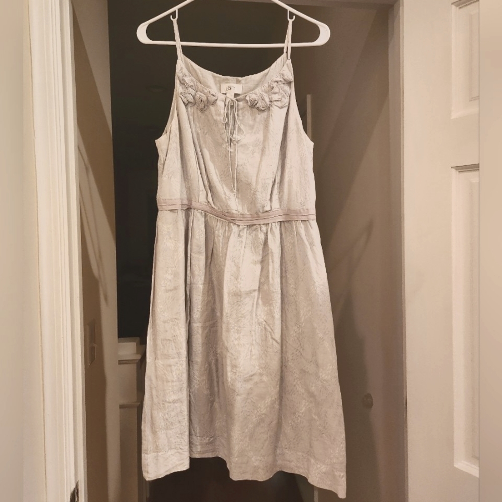 Ann Taylor Loft, size 12, pale blue/silver dress